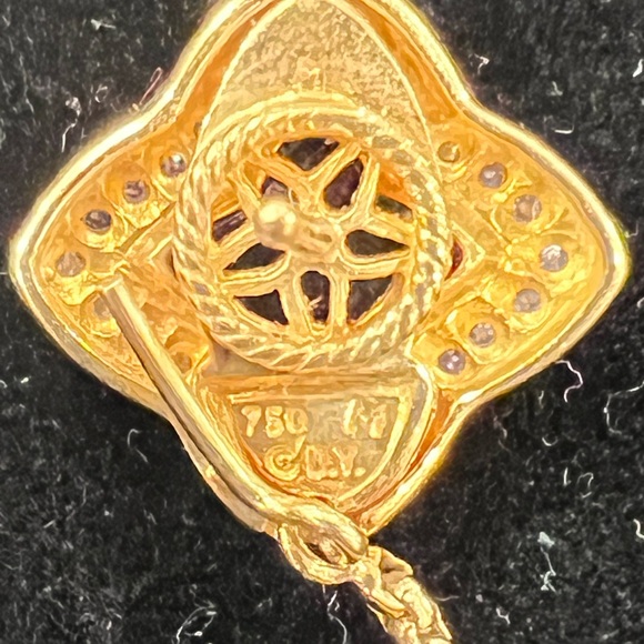 David Yurman Earrings 18K Diamond & Black Onyx - Picture 3 of 10